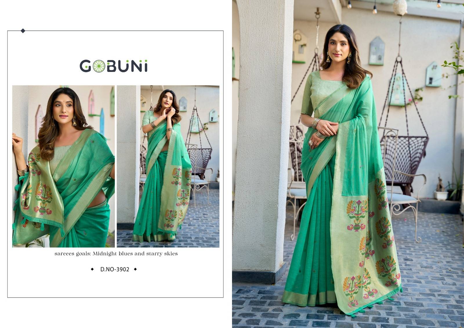 SURBHI BY GOBUNI 3901 To 3906 Series Indian Traditional Wear Collection Beautiful Stylish Fancy Colorful Occasional Wear Cotton jacquard Sarees At Wholesale Price